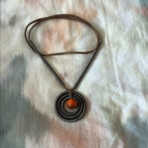 Brown and Orange Pendant Necklace